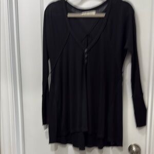 We The Free Black Sheer Top